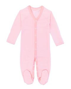 Pink Peruvian Pima cotton baby one-piece